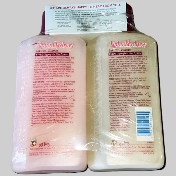 RARE St. Ives Swiss Formula Shampoo & Conditoner Alpha Hydoxy Vintage 1980s New - Picture 8 of 10